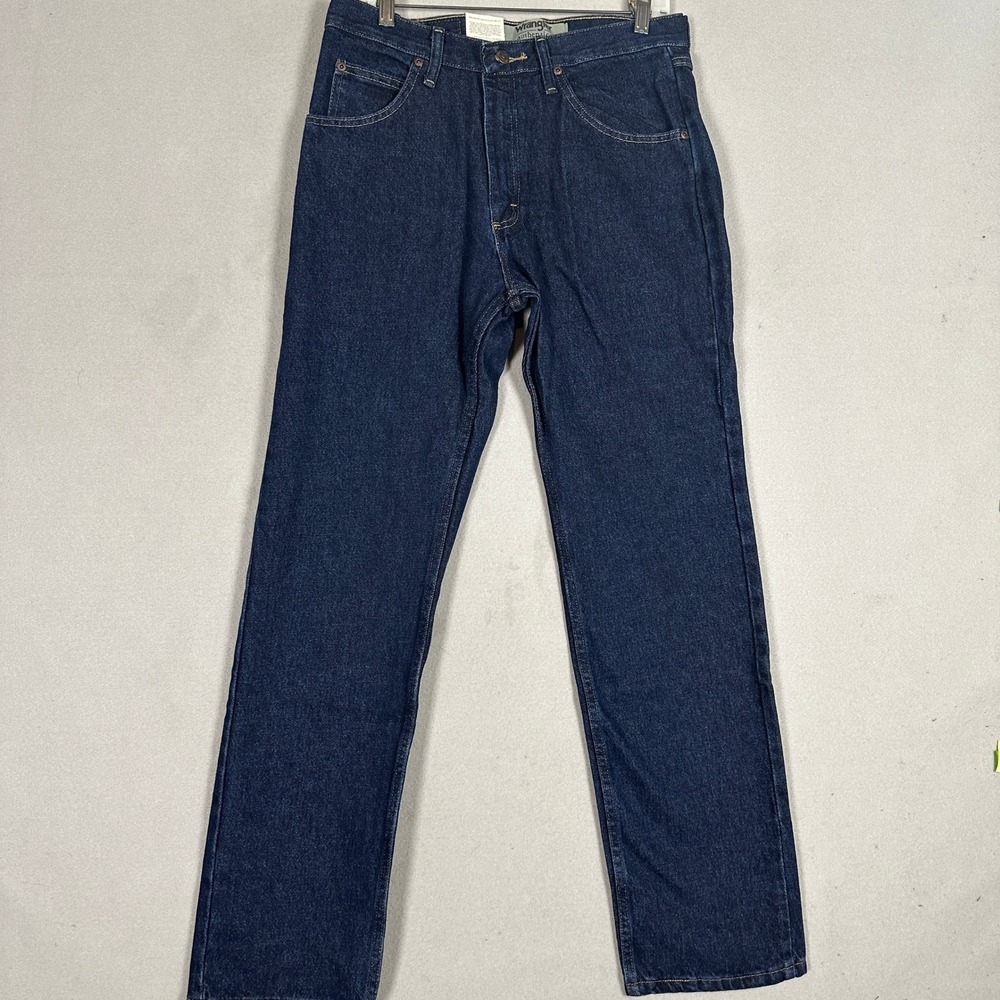 NEW Wrangler Jeans Mens 31X32 Blue Straight Leg Dark Wash 5-Pocket Casual Denim